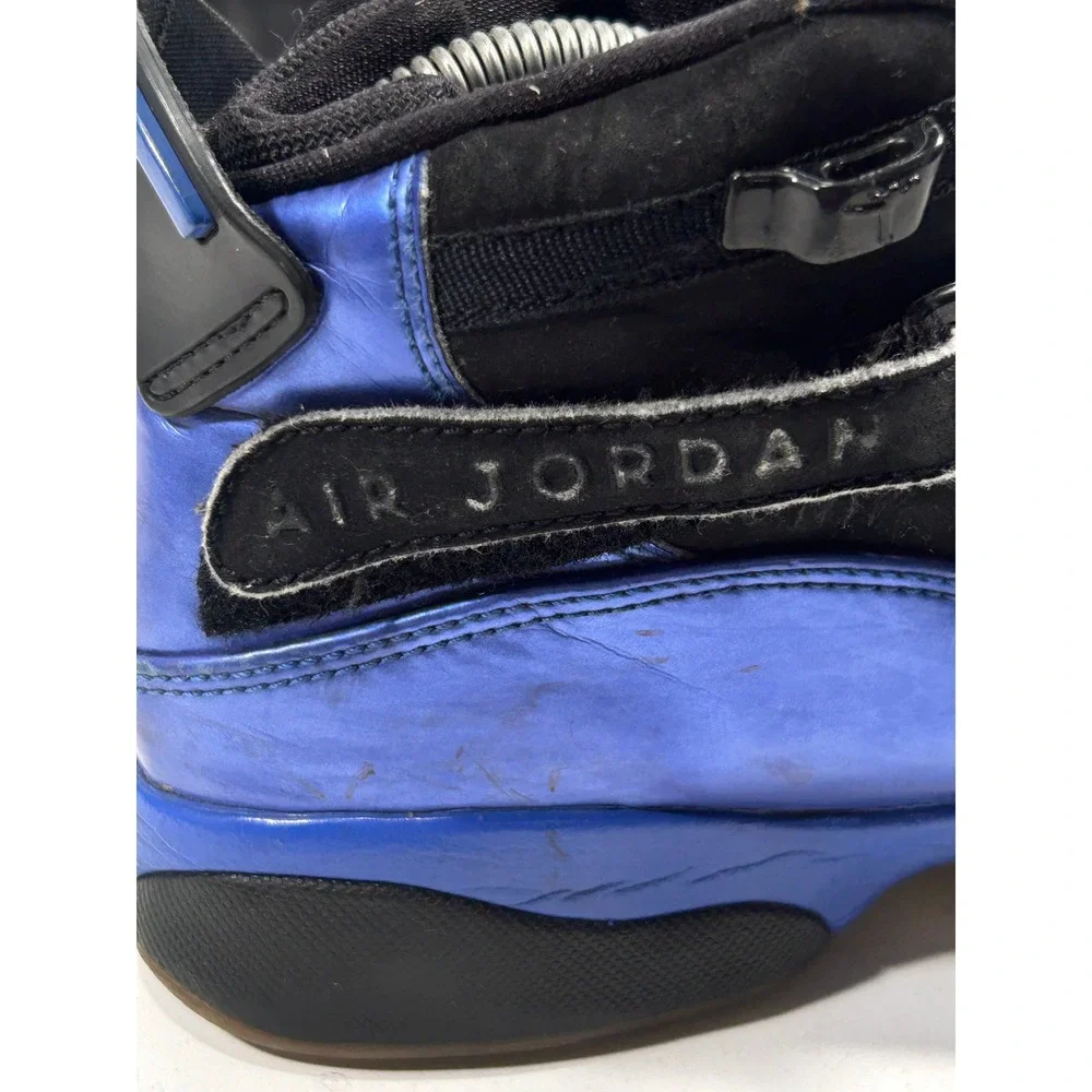 Jordan 6 Rings Blue Foamposite Black Metallic Basketball Shoes 322992-007 sz 6Y